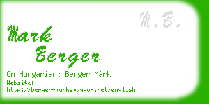 mark berger business card